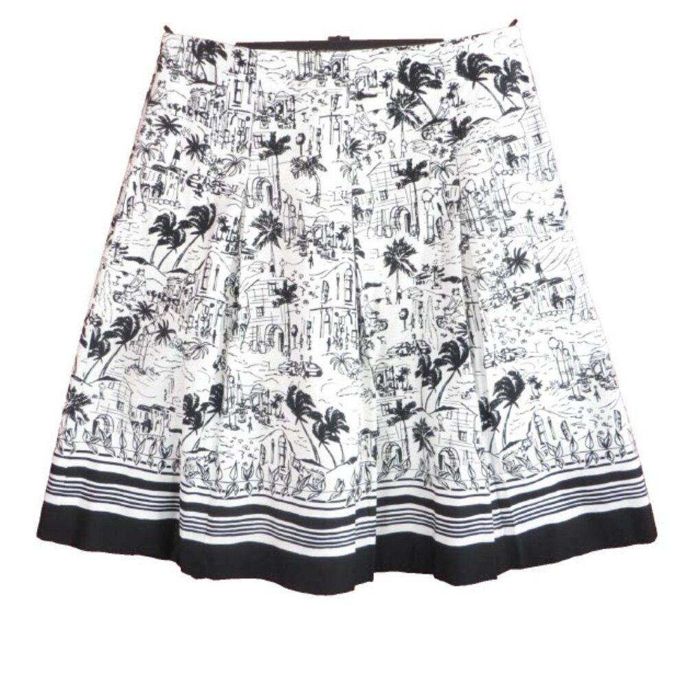 Women's Charter Club Box Pleated Skirt, Size 10, vacation print